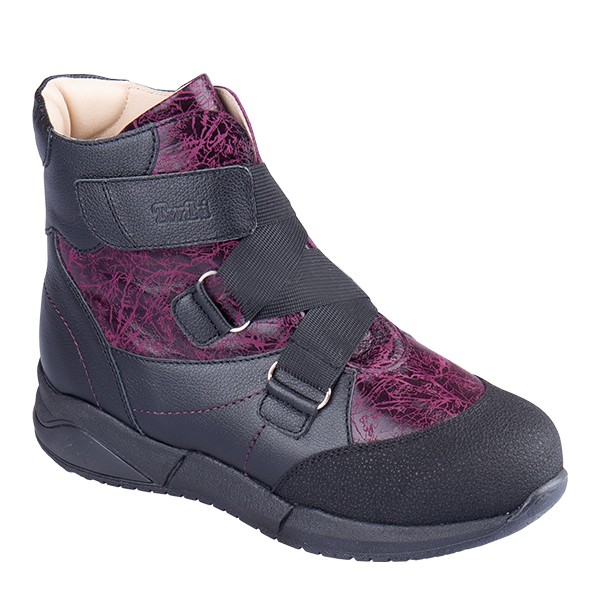 Ботинки зимние цв.черно-фиолетовый TW-572-3 фото 1